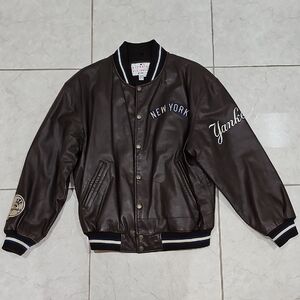 New York Yankees Brown Leather Varsity Jacket